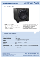 Cambridge Audio Aero 9 - Techical Specifications 